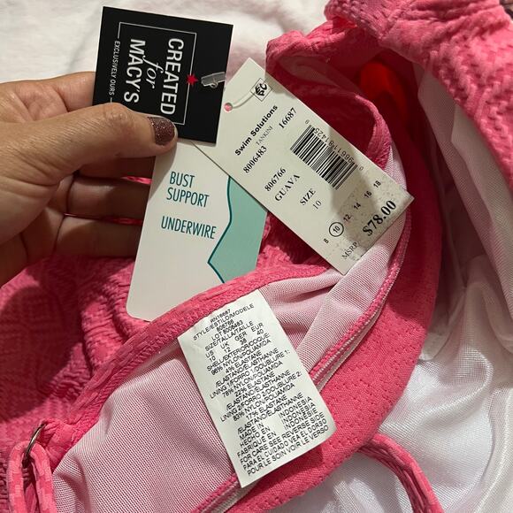 Swim Solutions (10) Textured Underwire Tankini Top, Created for Macy's35 - Picture 7 of 13